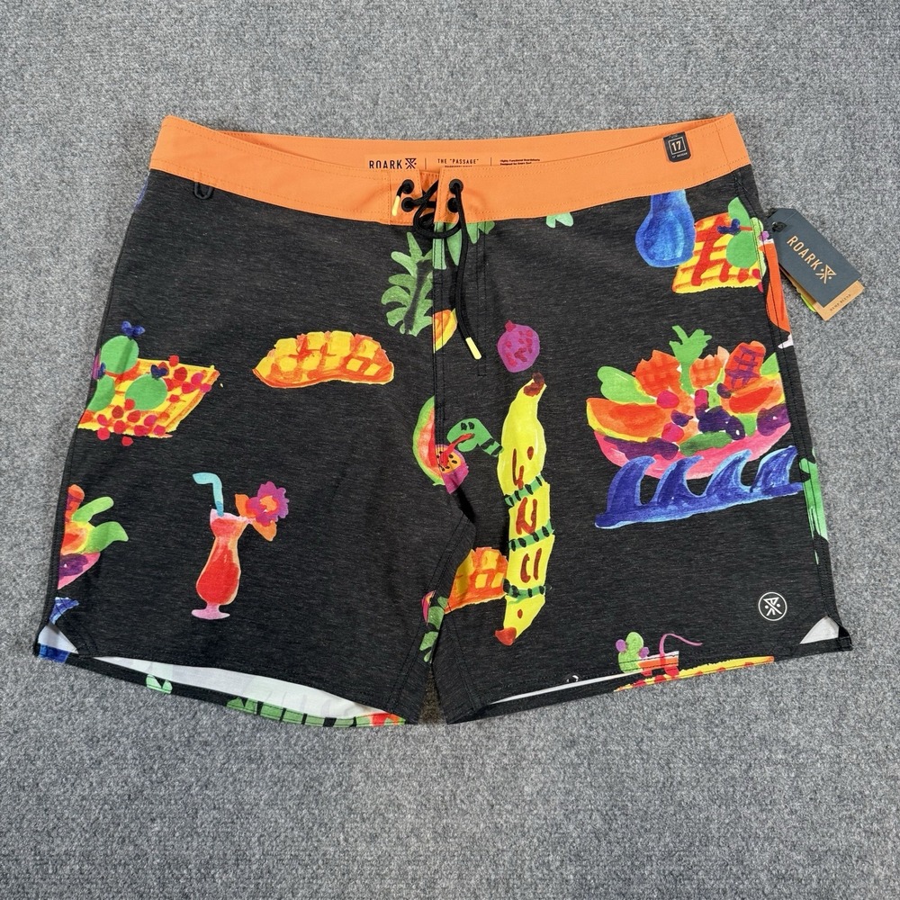 Roark Board Shorts Mens 38 The Passage 17" Tahiti Treat Surf Swim Beach New